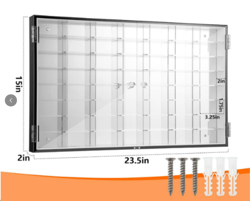 56 Car Mirrored Display Case for 1/64 Scale